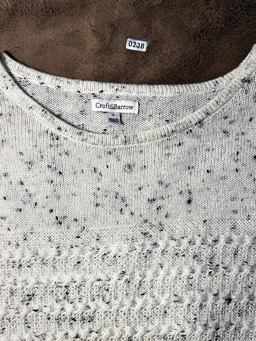 Croft & Barrow Speckled Knit Crewneck Sweater Size Medium